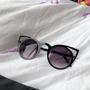 Black Cat Eye frame with purple tinted lenses sunglasses